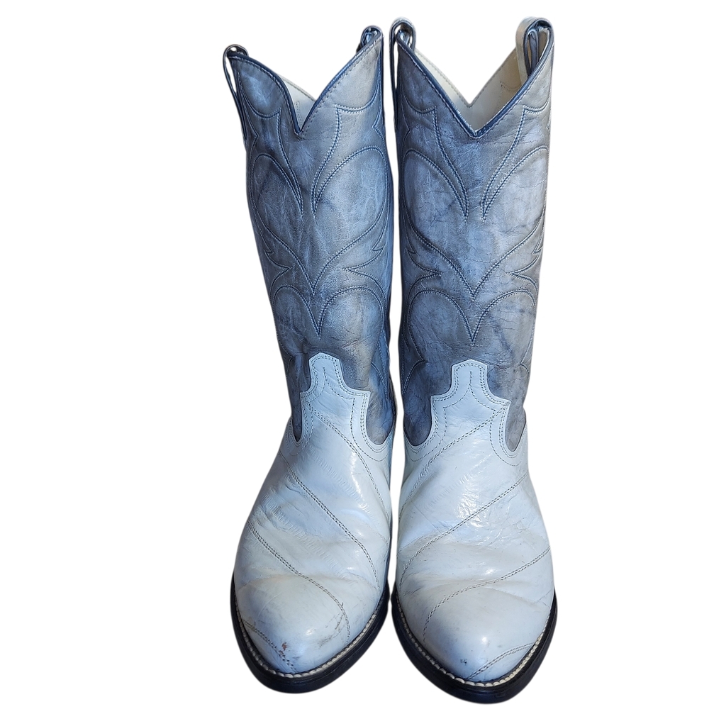 Rocky 5971 Vintage Coastal Cowgirl Rocky Boots Women Gray White Made USA - Picture 3 of 15